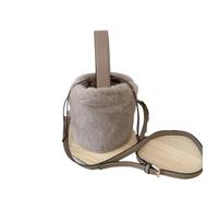 WSQHAO Faux Fur Bags Women Bucket Plush Winter Large Capacity Warm Single-shoulder Elegant Soft For Women(Brown)