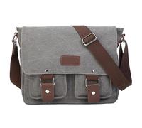 WSQHAO Men's Vintage Canvas Bag Men Casual Crossbody For Messenger Man Travel Shoulder Bags For Travelling(Grey)