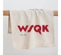 WSQK Radio Kitchen Tea Towel | Printed Dish Drying Cloth | Retro Radio Inspired Fan Art Kitchen Accessory