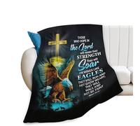 Wsradto Bald Eagle Throw Blanket American Eagle Christian Idea Gifts Throw Blankets Soft Cozy Fleece Plush Warm Flannel Bedding Blanket for Men Girls Boys Kids Adults Couch Travel 40"X50"