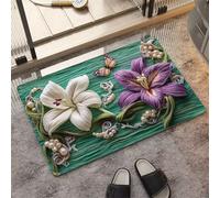 Wsrght Bath Mat Non Slip Quick Dry Bathroom Mats Rugs, Thin Floor Shower Mat fit Under Door, Super Absorbent Kitchen Washable Carpet for Toilet Shower Sink, Easy to Clean Rug Emerald 140x200cm 3-304