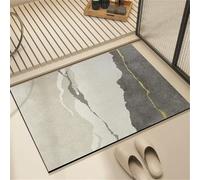 Wsrght Bath Mat Non Slip Quick Dry Bathroom Mats Rugs, Thin Floor Shower Mat fit Under Door, Super Absorbent Kitchen Washable Carpet for Toilet Shower Sink, Easy to Clean Rug Neutral 60x90cm 3-306