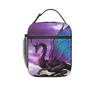 wsrgvab Dragon Fantasy Purple Portable Lunch Box Bag Insulated Reusable Lunch Tote For Men And Women