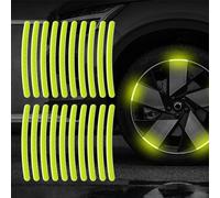 WSRRDRECVHi 20pcs Safety Reflective Stickers,Reflective Wheel Stripe Decal,Night Driving Warning Reflective Stickers,Waterproof Reflective Tape Stickers for Vehicle,Bicycles,Motorcycles(Green)