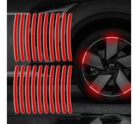 WSRRDRECVHi 20pcs Safety Reflective Stickers,Reflective Wheel Stripe Decal,Night Driving Warning Reflective Stickers,Waterproof Reflective Tape Stickers for Vehicle,Bicycles,Motorcycles(Red)