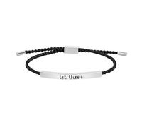 WSRRDRECVHi Let Them Tube Bracelet for Women, Men & Unisex, Adjustable Braided Rope Handmade Engraved Bracelet, Inspirational Bracelets Jewelry Gifts (Black)
