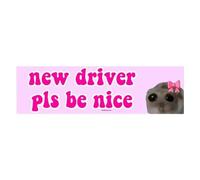 WSRRDRECVHi Nice Driver Car Sticker, New Driver Please Be Nice,Self Adhesive Learner Driver Sticker,Funny Sticker For Car