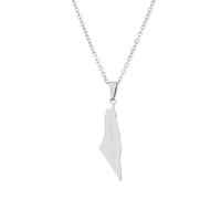 WSRRDRECVHi Palestine Map Necklace,Support Palestine Necklace Jewelry, Stainless Steel Palestine Map Necklaces Middle Chain Pendant Flag