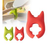 WSRRDRECVHi Pan Lid Holder,Spoon Pot Pan Holder,Non-Slip Spatula Bracket Clip,Spill-proof Lid Lifter for Soup Pot Kitchen Tools,Heat Resistance Silicone Pot Clip Spoon Rest