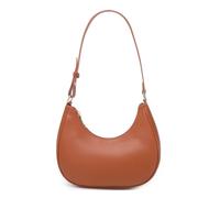 WSRYDJDL Crescent Shoulder Bags for Women Cute Hobo Tote Handbag Under the Arm Purses Mini Clutch Purse with Zipper Closure, Brown, M