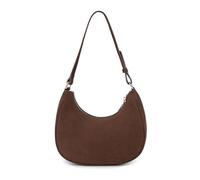 WSRYDJDL Crescent Shoulder Bags for Women Cute Hobo Tote Handbag Under the Arm Purses Mini Clutch Purse with Zipper Closure, Suede-coffee