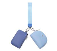 WSRYDJDL Mini Zip Around Wristlet Wallet for Women Detachable Dual Pouch Wristlet Portable Coin Pocket Keychain Small Purse, Blue, Leisure, Sports, Fashion, Elegance