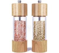 WSSDMFF Salt and Pepper Grinder Set Transparent Acrylic Pepper Mill Manual Spice Grinder Home Kitchen Sea Salt Mill