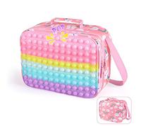 Wsslon Girls Pop Lunch Box, Kids School Lunch Bag Insulated Lunch Large Tote Bag for School Office, Leakproof Cooler Lunch Box with Adjustable Shoulder Strap for Girls and Boys