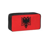 WSSYYBF Albanian Flag Simple and Spacious Pen case.Large SpaciousCase, 600D Oxford Zipper Pouch for Work OfficeWomen's Fashion