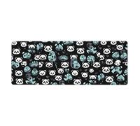 WSSYYBF Black and white panda face Mouse pad,11.8 x 31.5 inches, with a printed design, suitable for office use, gaming, and Office.
