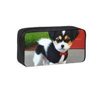 WSSYYBF Black and White Puppy Simple and Spacious Pen case, 600D Oxford Cloth Portable Storage Bag, Suitable for Office and Travel.