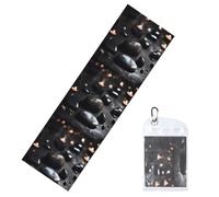 WSSYYBF Black Mystery Heart Stone Cold Exercise Towel,12x40in, Microfiber Mesh Sweat Towel with Bag