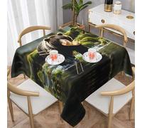 WSSYYBF brown bear pounce Prints Tablecloth Square decorative 60"x60" Thick suitable for square tables,kitchen dining room table decoration.