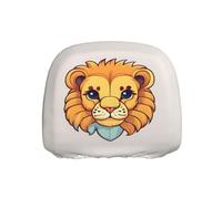 WSSYYBF Cartoon cute little lion Car Headrest Cover 1 Pcs, Stretch Polyester Protector, Elastic Hem