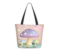 WSSYYBF Cartoon mushroom Tote Bags.Stylish all-over print, large capacity women's shopping bag, lightweight and multi-functional