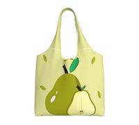 WSSYYBF cartoon pear Canvas Tote Bag, Polyester Shopping Tote, Large Capacity