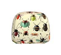 WSSYYBF Cartoon small insects Car Headrest Cover 1 Pcs, Stretch Polyester Protector, Elastic Hem
