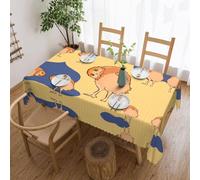 WSSYYBF Crooked Owl Tablecloth.Polyester Tablecloth 54x72in, square,Scalloped Edge Print Table Cover