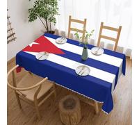 WSSYYBF Cuban flag Tablecloth.Polyester Tablecloth 54x72in, square,Scalloped Edge Print Table Cover