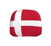 WSSYYBF Danish flag Car Headrest Cover 1 Pcs, Stretch Polyester Protector, Elastic Hem
