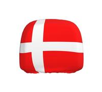 WSSYYBF Denmark Danish Flag Car Headrest Cover 1 Pcs, Stretch Polyester Protector, Elastic Hem