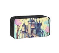 WSSYYBF Fairytale Castle Simple and Spacious Pen case.Large SpaciousCase, 600D Oxford Zipper Pouch for Work OfficeWomen's Fashion