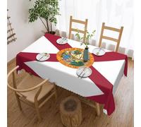 WSSYYBF Flag of Florida Tablecloth.Polyester Tablecloth 54x72in, square,Scalloped Edge Print Table Cover
