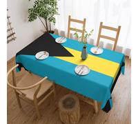 WSSYYBF Flag of the Bahamas Tablecloth.Elegant Lace Edge,54x72in, 100% Polyester, Water-Resistant, Soft & Wrinkle-Free