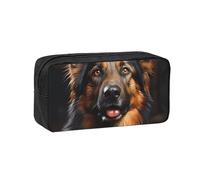 WSSYYBF German Shepherd Simple and Spacious Pen case.Large SpaciousCase, 600D Oxford Zipper Pouch for Work OfficeWomen's Fashion