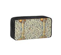 WSSYYBF Labyrinth Treasure Map Simple and Spacious Pen case, 600D Oxford Cloth Portable Storage Bag, Suitable for Office and Travel.