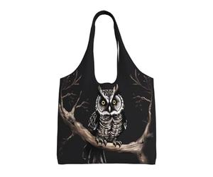 WSSYYBF Late Night Owl Canvas Tote Bag, Polyester Shopping Tote, Large Capacity