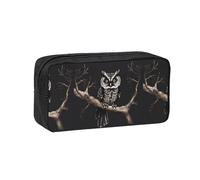 WSSYYBF Late Night Owl Simple and Spacious Pen case.Large SpaciousCase, 600D Oxford Zipper Pouch for Work OfficeWomen's Fashion