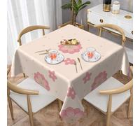 WSSYYBF Little pink cherry blossoms Prints Tablecloth Square decorative 54"x54" Thick suitable for square tables,kitchen dining room table decoration.