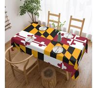 WSSYYBF Maryland State Flag Tablecloth.Elegant Lace Edge,54x72in, 100% Polyester, Water-Resistant, Soft & Wrinkle-Free