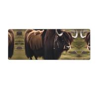 WSSYYBF Mighty Highland Yak Mouse pad,11.8 x 31.5 inches, with a printed design, suitable for office use, gaming, and Office.