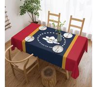 WSSYYBF Mississippi State Flag Tablecloth.Elegant Lace Edge,54x72in, 100% Polyester, Water-Resistant, Soft & Wrinkle-Free