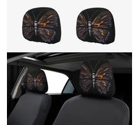 WSSYYBF Mystery Butterfly Car Headrest Cover 2 Pcs. Stylish full-width printed car headrest covers, soft, comfortable, and easy to install.