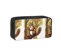 WSSYYBF Nut-Eating Squirrel Simple and Spacious Pen case, 600D Oxford Cloth Portable Storage Bag, Suitable for Office and Travel.