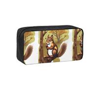WSSYYBF Nut-Eating Squirrel Simple and Spacious Pen case.Large SpaciousCase, 600D Oxford Zipper Pouch for Work OfficeWomen's Fashion