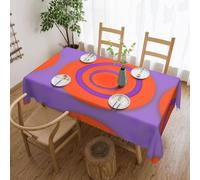 WSSYYBF Orange circle centre Tablecloth.Elegant Lace Edge,54x72in, 100% Polyester, Water-Resistant, Soft & Wrinkle-Free
