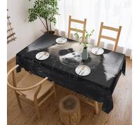 WSSYYBF Panda in the water Tablecloth.Elegant Lace Edge,54x72in, 100% Polyester, Water-Resistant, Soft & Wrinkle-Free