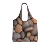 WSSYYBF Pebbles in the beach Canvas Tote Bag, Polyester Shopping Tote, Large Capacity