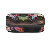 WSSYYBF Pencil Case, Black, Colourful Strange Insect Pattern