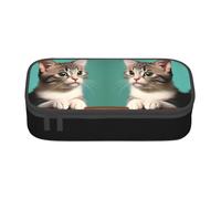 WSSYYBF Pencil Case, Black, Curious Cat Pattern